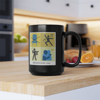 Jimin Coffee Mug - Funny Fanmade BTS Merch - Care Instructions - 15 oz Ceramic