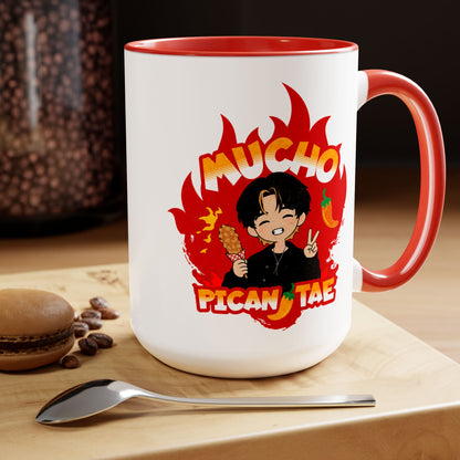 Taehyung Coffee Mug - Mucho PicanTae - 15 oz Two-Tone