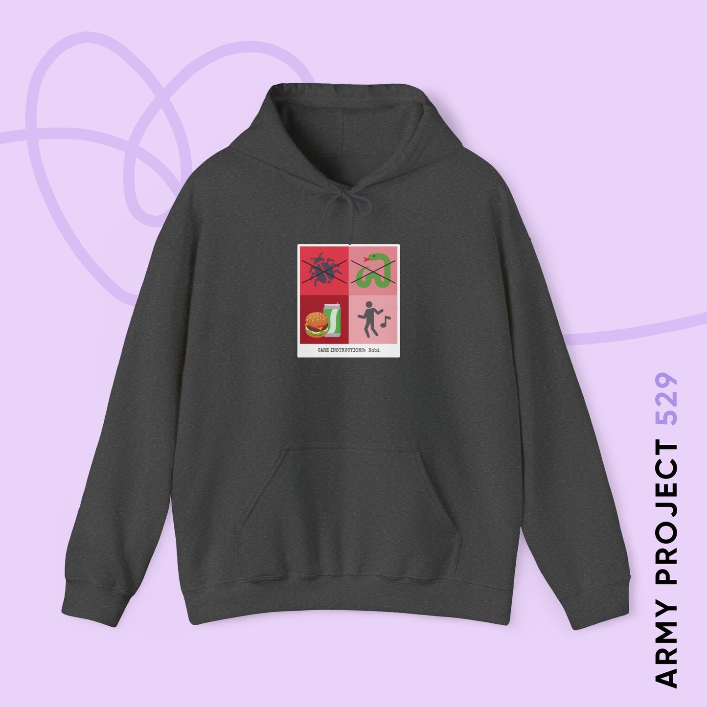 Hobi Hoodie - Funny Fanmade BTS Merch - Care Instructions - Cozy Unisex Sweatshirt