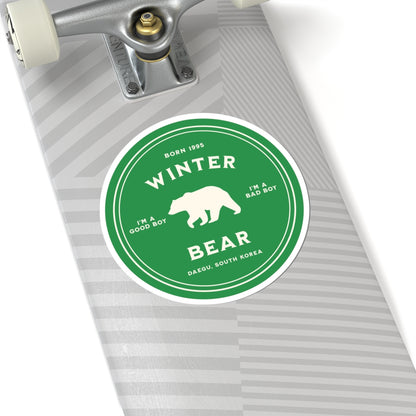 Taehyung Vinyl Sticker - Fanmade BTS Nickname Merch - Winter Bear - Permanent Adhesive