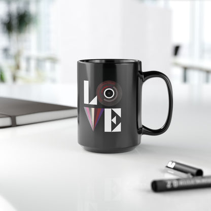 OT7 Coffee Mug - Love Record - Black 15 oz Ceramic