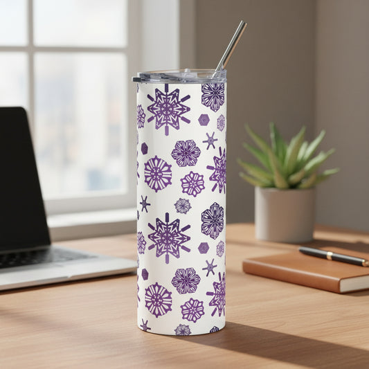 OT7 Tumbler - Secret Snowflakes (White) - Fanmade BTS Drinkware - 20 oz Stainless Steel Cup