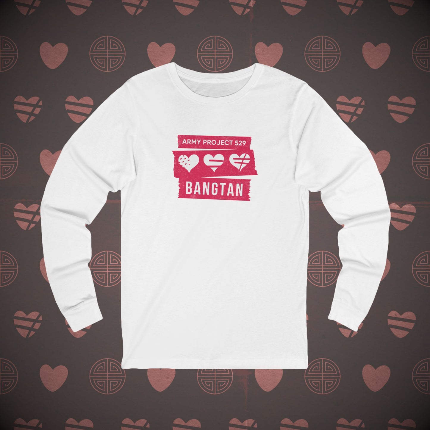 OT7 Long Sleeve Shirt - AP529 <3 Bangtan  (Red) - Soft Unisex T-Shirt