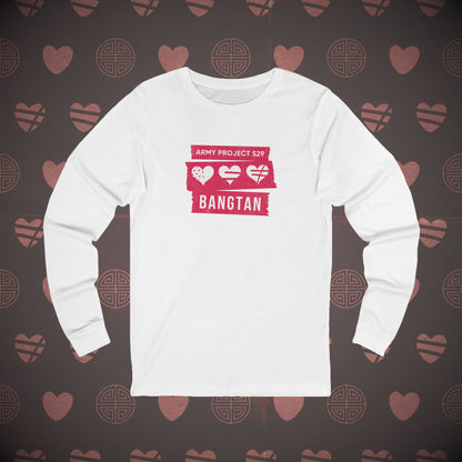 OT7 Long Sleeve Shirt - AP529 <3 Bangtan  (Red) - Soft Unisex T-Shirt