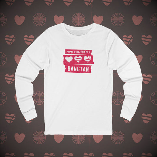 OT7 Long Sleeve Shirt - AP529 <3 Bangtan  (Red) - Soft Unisex T-Shirt
