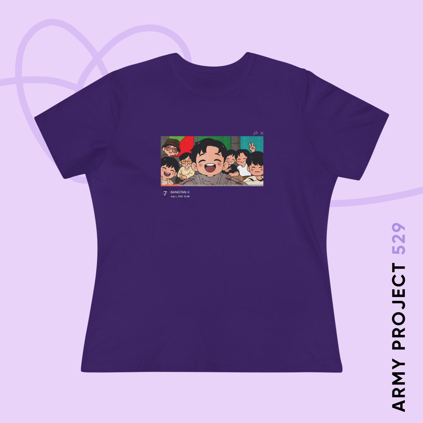OT7 Reunion Women's Tee - Fanmade BTS Merch - Original Chibi Artwork - Soft Jersey T-Shirt