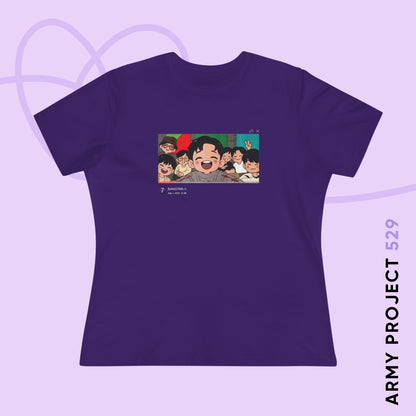 OT7 Reunion Women's Tee - Fanmade BTS Merch - Original Chibi Artwork - Soft Jersey T-Shirt