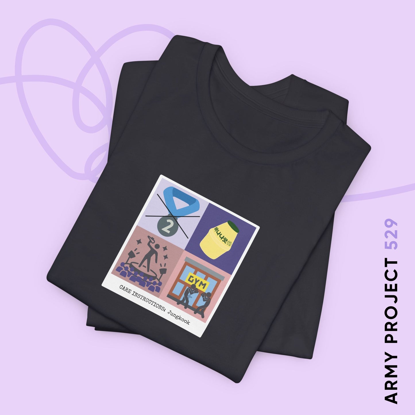 Jung Kook Short Sleeve Shirt - Funny Fanmade BTS Merch - Care Instructions - Soft Unisex T-Shirt