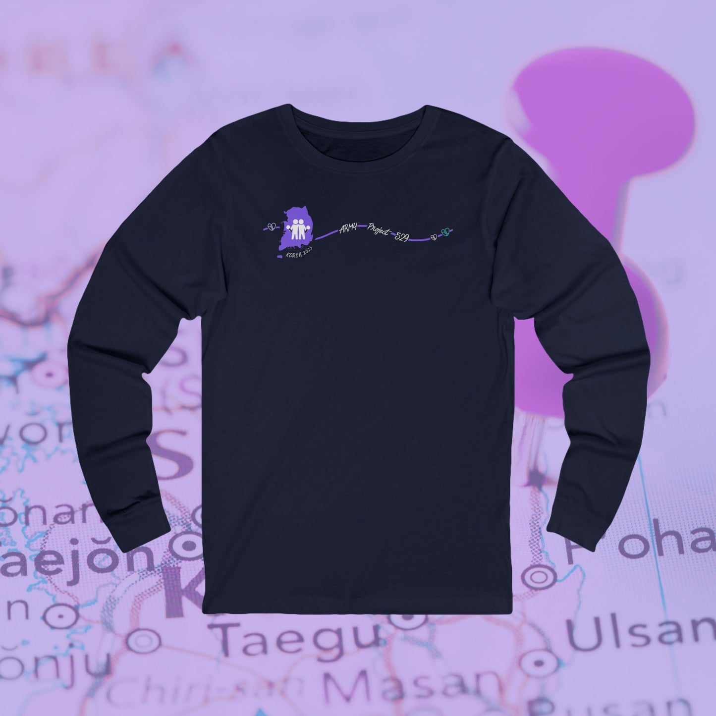 AP529 Korea Heartline Logo Unisex Jersey Long Sleeve Tee