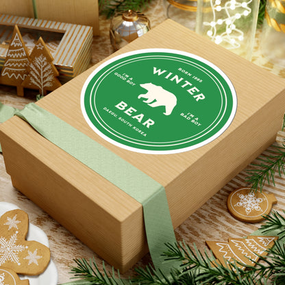 Taehyung Vinyl Sticker - Fanmade BTS Nickname Merch - Winter Bear - Permanent Adhesive