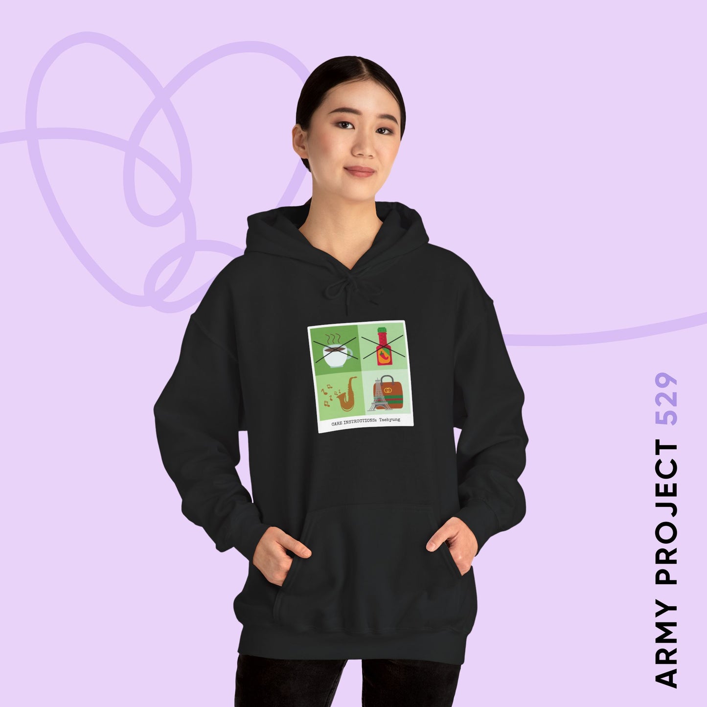 Taehyung Hoodie - Funny Fanmade BTS Merch - Care Instructions - Cozy Unisex Sweatshirt