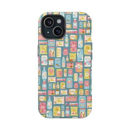 Sweet Pastel Korean Snacks Magnetic Tough Phone Case - Cute K-Pop Merch - iPhone, Galaxy, Pixel Cover