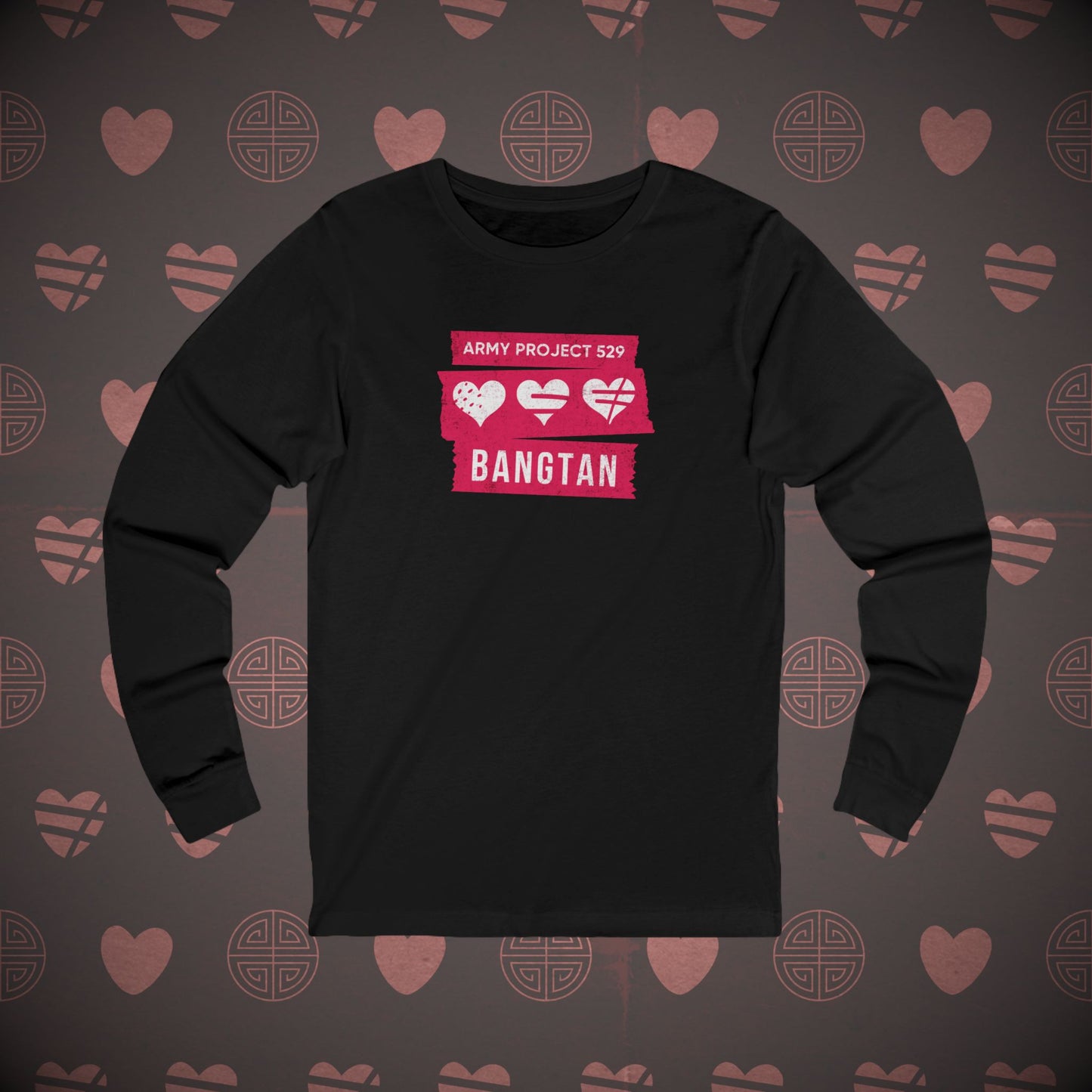 OT7 Long Sleeve Shirt - AP529 <3 Bangtan  (Red) - Soft Unisex T-Shirt
