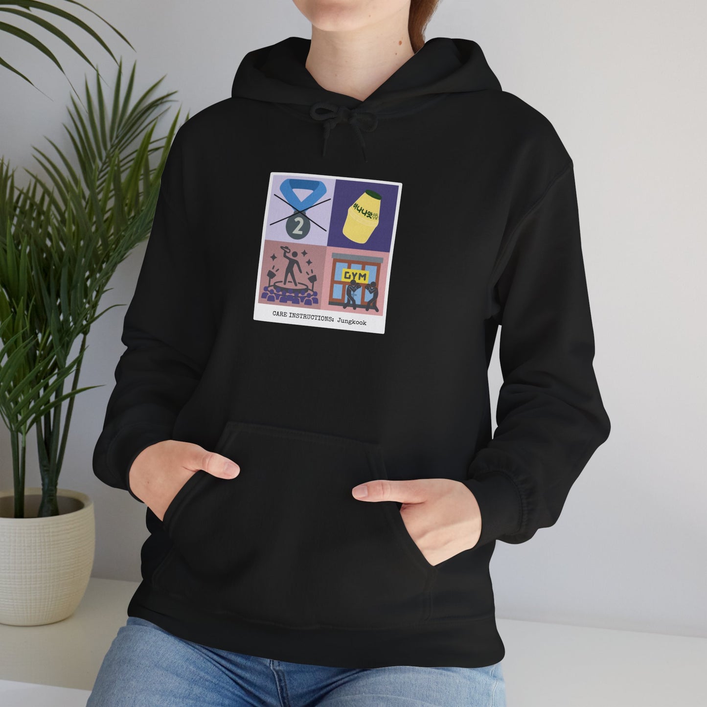 Jung Kook Hoodie - Funny Fanmade BTS Merch - Care Instructions - Cozy Unisex Sweatshirt