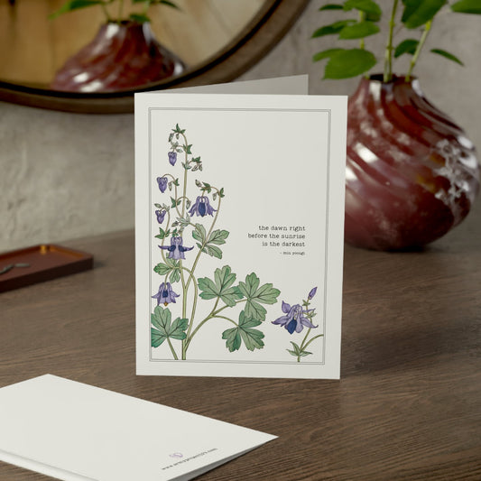 Fanmade BTS Greeting Card - Yoongi Encouragement Quote - Vintage Floral Artwork