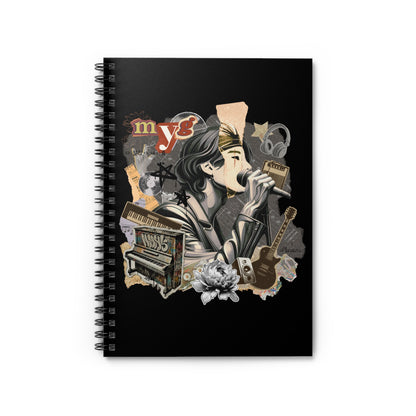 Yoongi Notebook - Fanmade BTS Retro Series - 2010s Rock Aesthetic - Spiral-Bound Journal