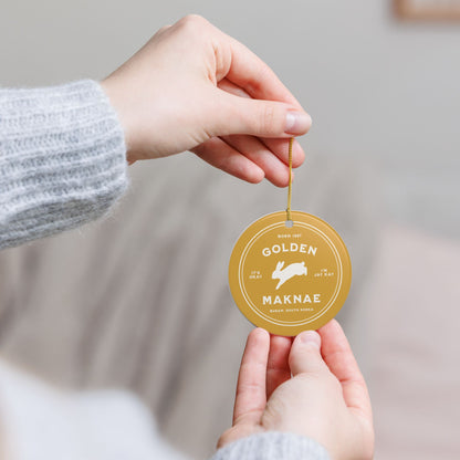 Golden Maknae Badge Series Ceramic Ornament