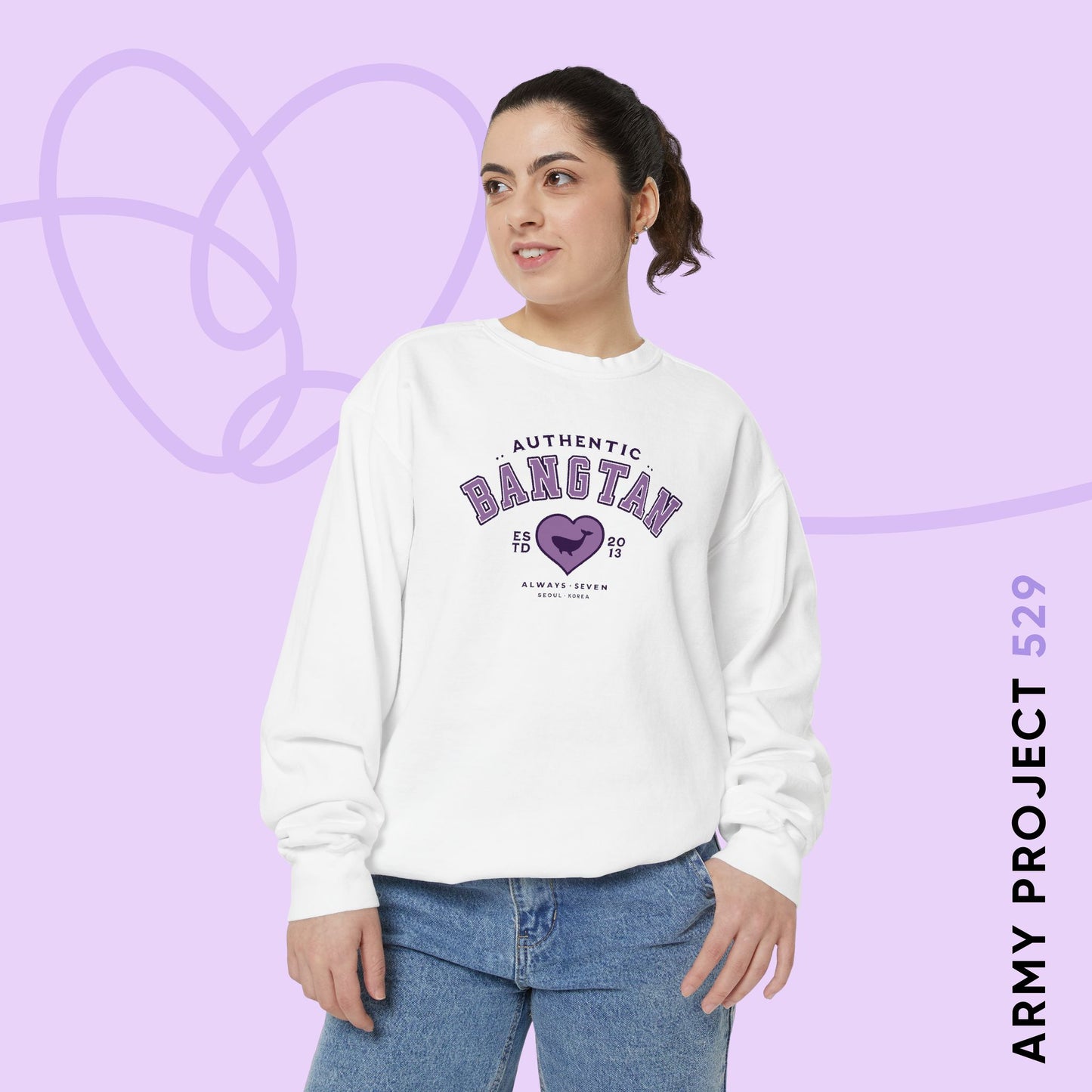 OT7 Sweatshirt - Bangtan Athletics - Fanmade BTS Merch - Unisex Garment-Dyed Sweatshirt