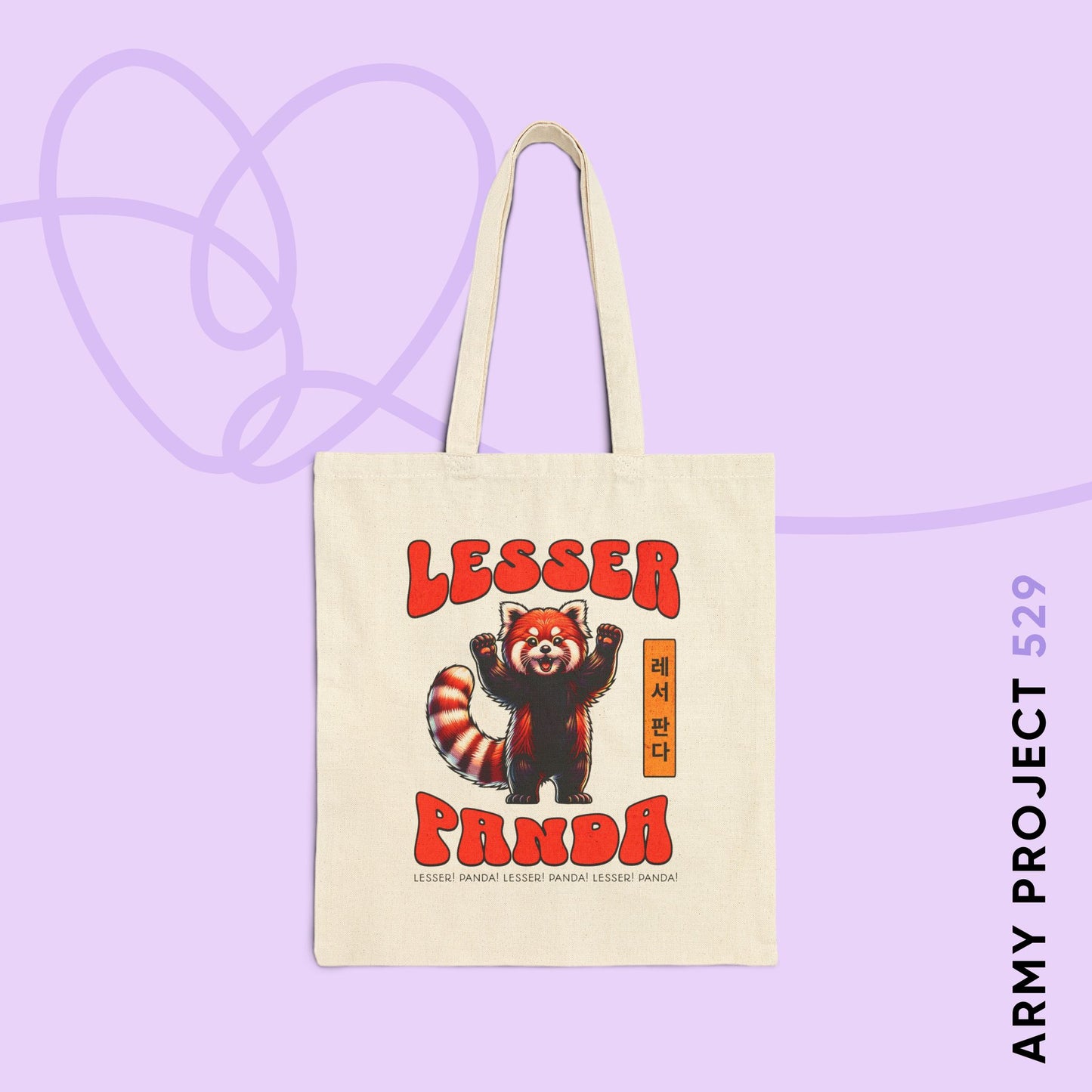 Lesser Panda Cotton Canvas Tote Bag