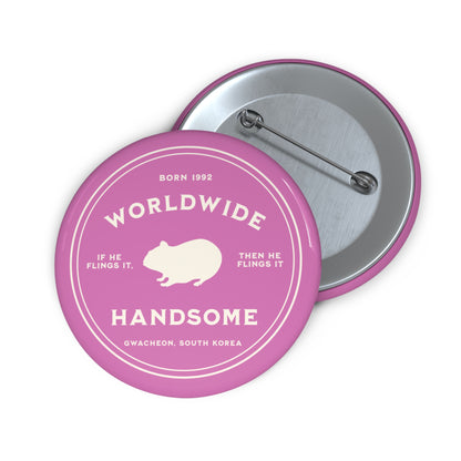 Jin Button Pin - Fanmade BTS Nickname Merch - Worldwide Handsome - Durable ARMY Accessory