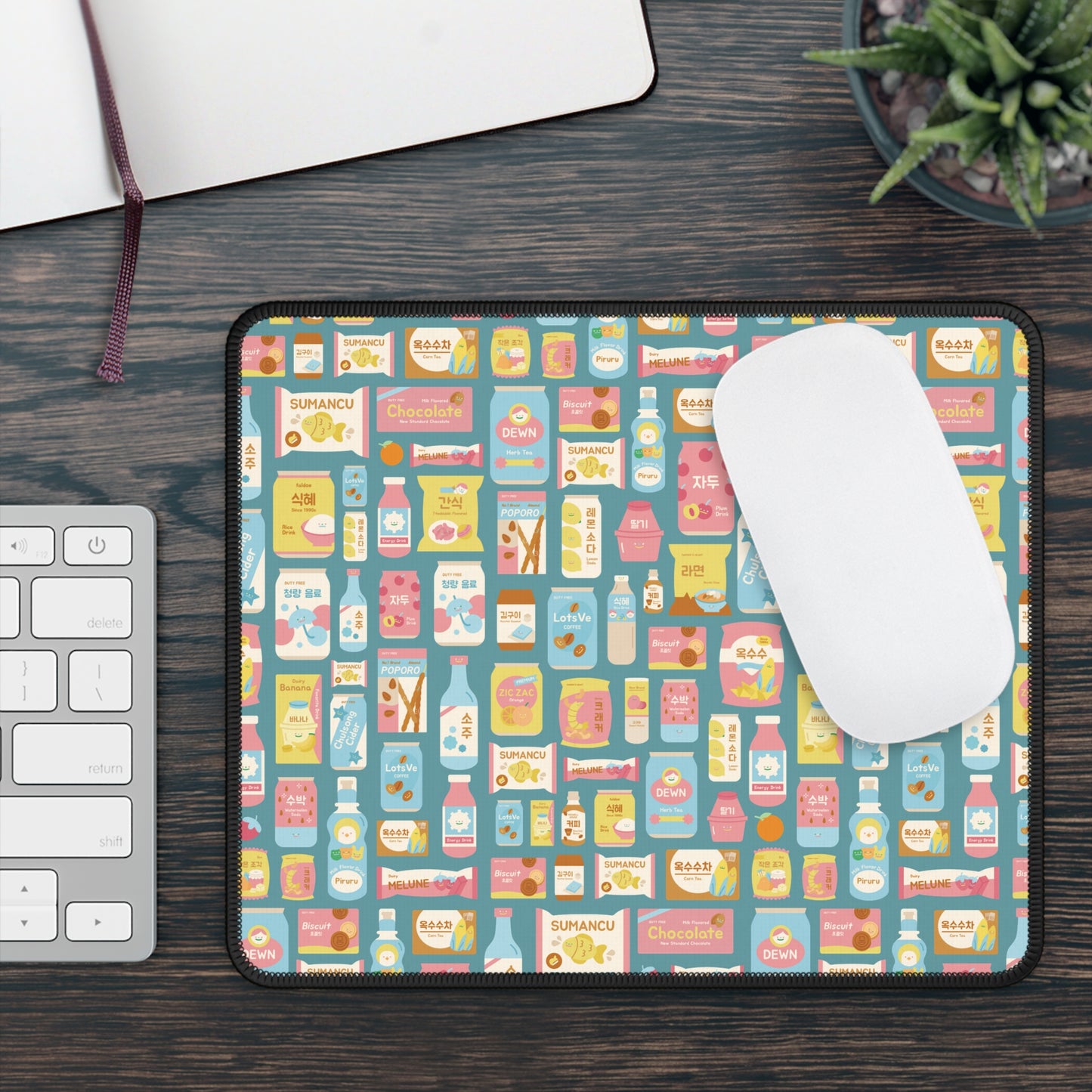 Sweet Pastel Korean Snacks Mouse Pad - Cute K-Pop Desk Accessories