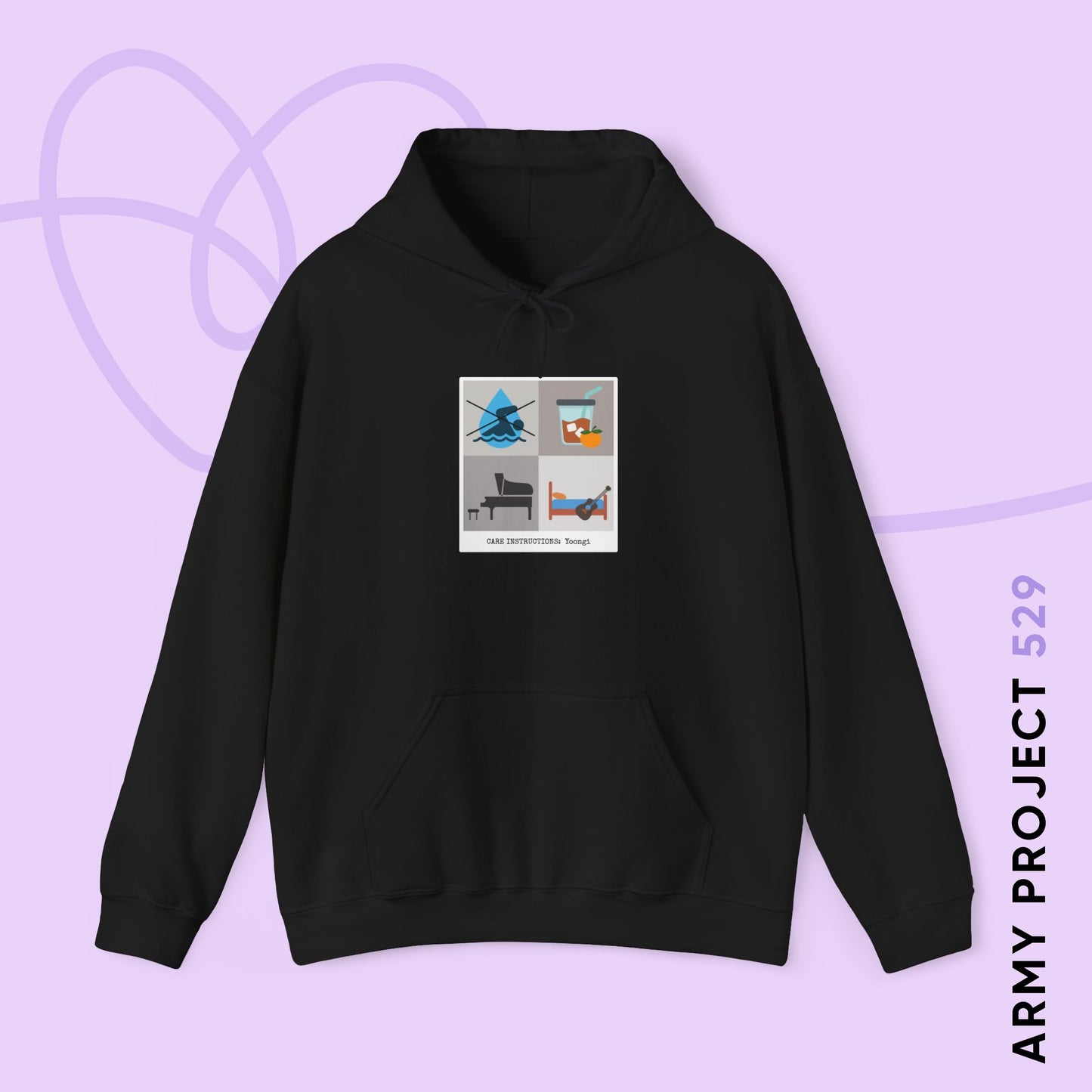 Yoongi Hoodie - Funny Fanmade BTS Merch - Care Instructions - Cozy Unisex Sweatshirt