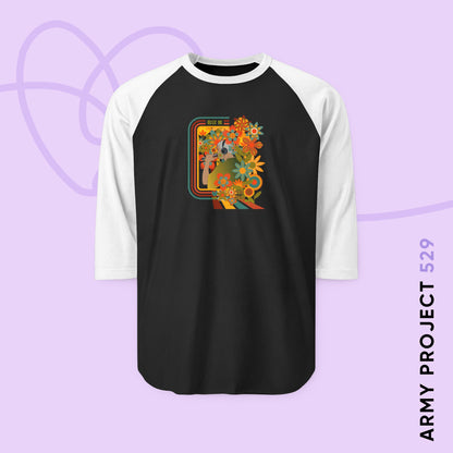 Namjoon Baseball Tee - Fanmade BTS Retro Series - 70s Bohemian Aesthetic - 3/4 Sleeve Unisex T-Shirt