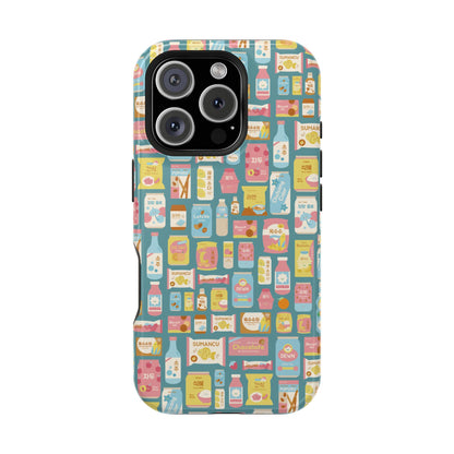 Sweet Pastel Korean Snacks Magnetic Tough Phone Case - Cute K-Pop Merch - iPhone, Galaxy, Pixel Cover
