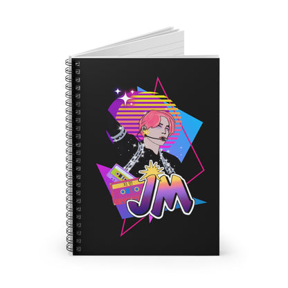 Jimin Notebook - Fanmade BTS Retro Series - 80s Pop Aesthetic - Spiral-Bound Journal