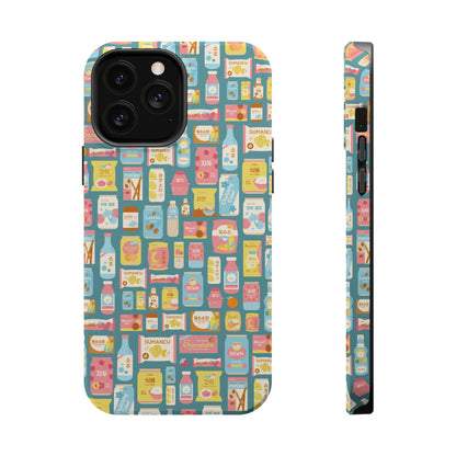 Sweet Pastel Korean Snacks Magnetic Tough Phone Case - Cute K-Pop Merch - iPhone, Galaxy, Pixel Cover