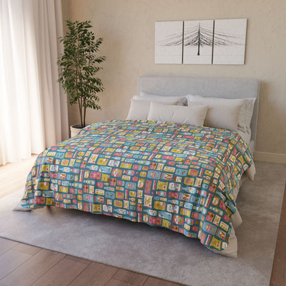 Sweet Pastel Korean Snacks Blanket - Cute K-Pop Home Decor - Cozy Fleece Sherpa Blanket