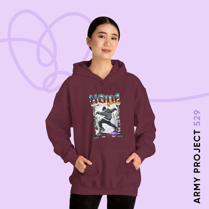 Hobi Hoodie - Fanmade BTS Retro Series - 90s Hip-Hop Aesthetic - Cozy Unisex Sweatshirt