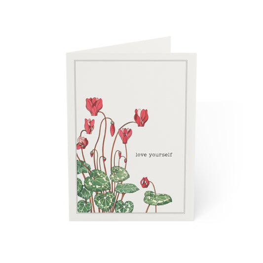Fanmade BTS Greeting Card - "Love Yourself" Encouragement Card - Vintage Floral Artwork