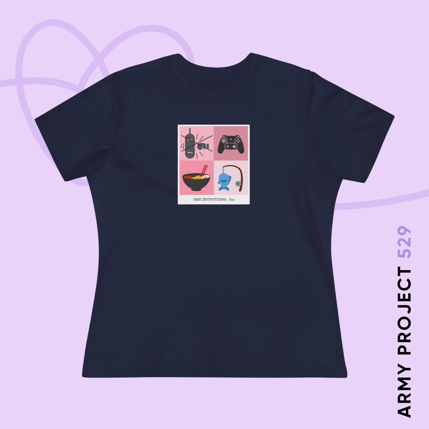 Jin Women's Tee - Funny Fanmade BTS Merch - Care Instructions - Soft Jersey T-Shirt