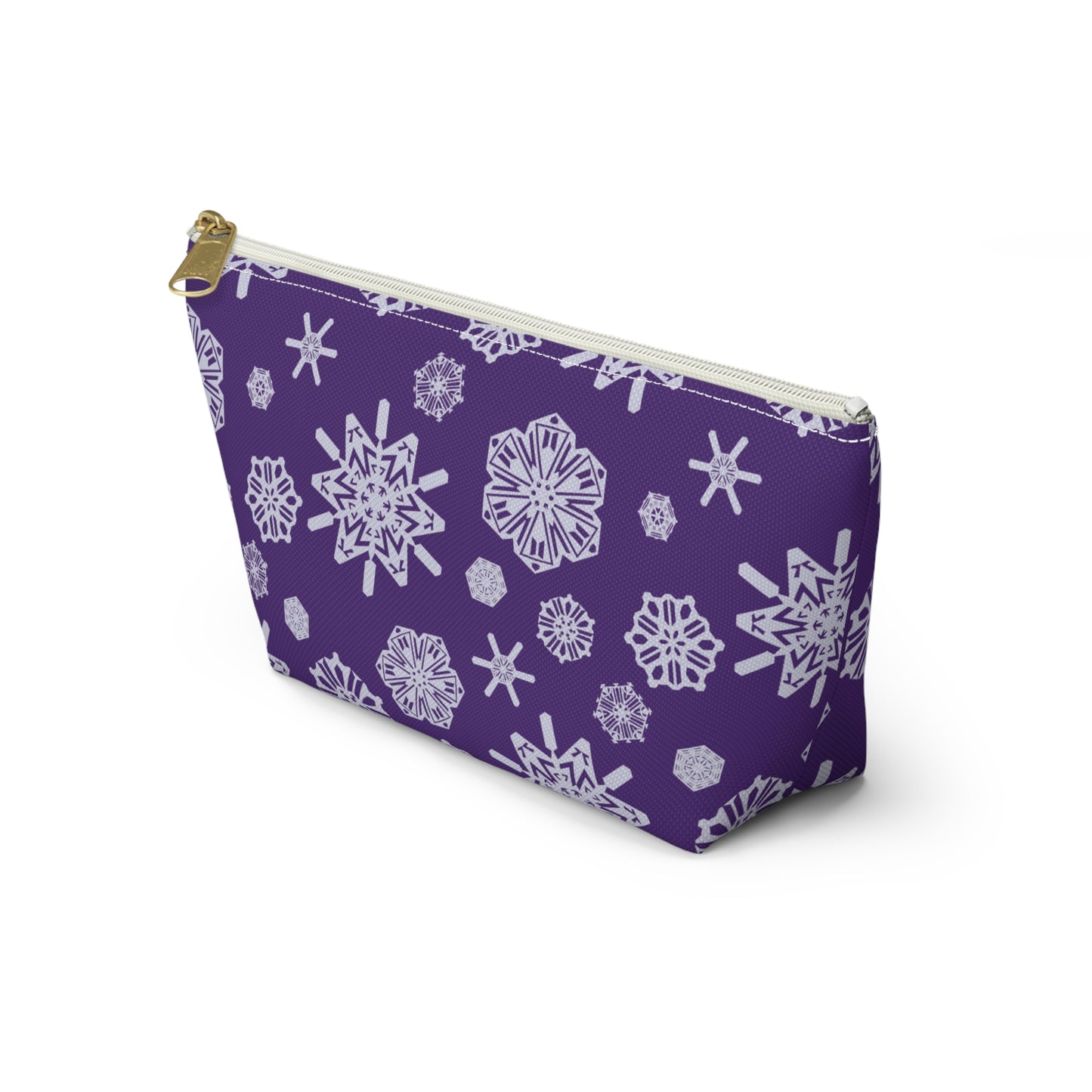 OT7 Cosmetics Bag - Secret Snowflakes (Purple) - Fanmade BTS Toiletry Bag - Flat Bottom Zipper Pouch