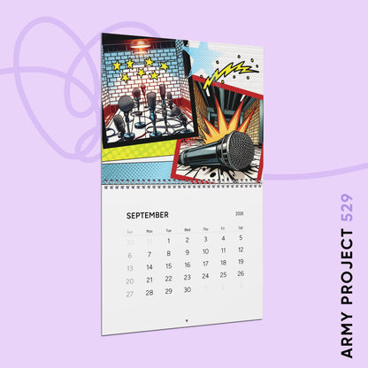 Fanmade BTS 2026 Wall Calendar - 'Guess the Song' - Original Music-Inspired Artwork
