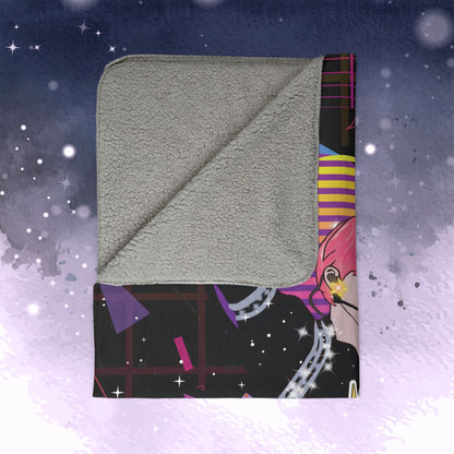 Jimin Throw Blanket - Retro Series - 80s Neon Video Game Aesthetic - Cozy Fleece Sherpa Blanket