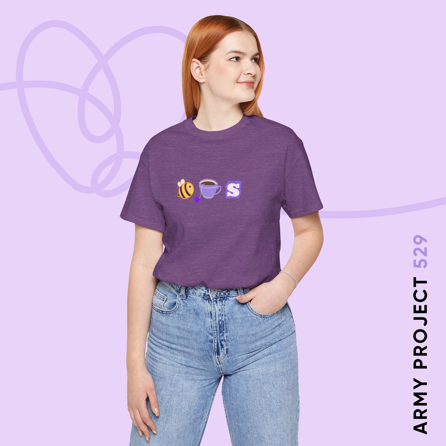 OT7 Short Sleeve Shirt - Bee Tea Ess - Fanmade BTS Merch - Unisex Jersey T-Shirt