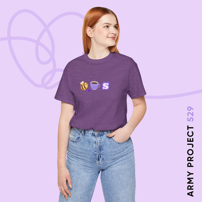 OT7 Short Sleeve Shirt - Bee Tea Ess - Fanmade BTS Merch - Unisex Jersey T-Shirt