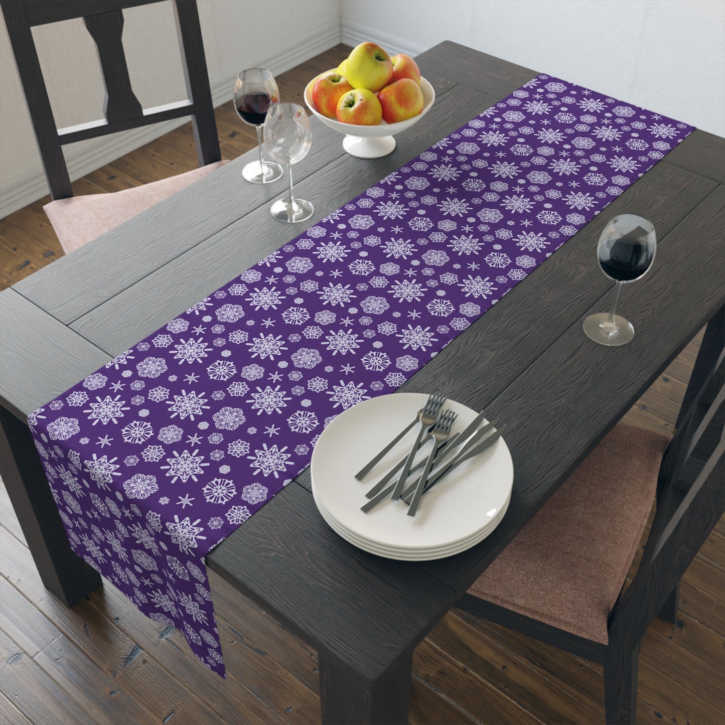 OT7 Table Runner - Secret Snowflakes (Purple) - Fanmade BTS Home Decor - Cotton Twill or Polyester