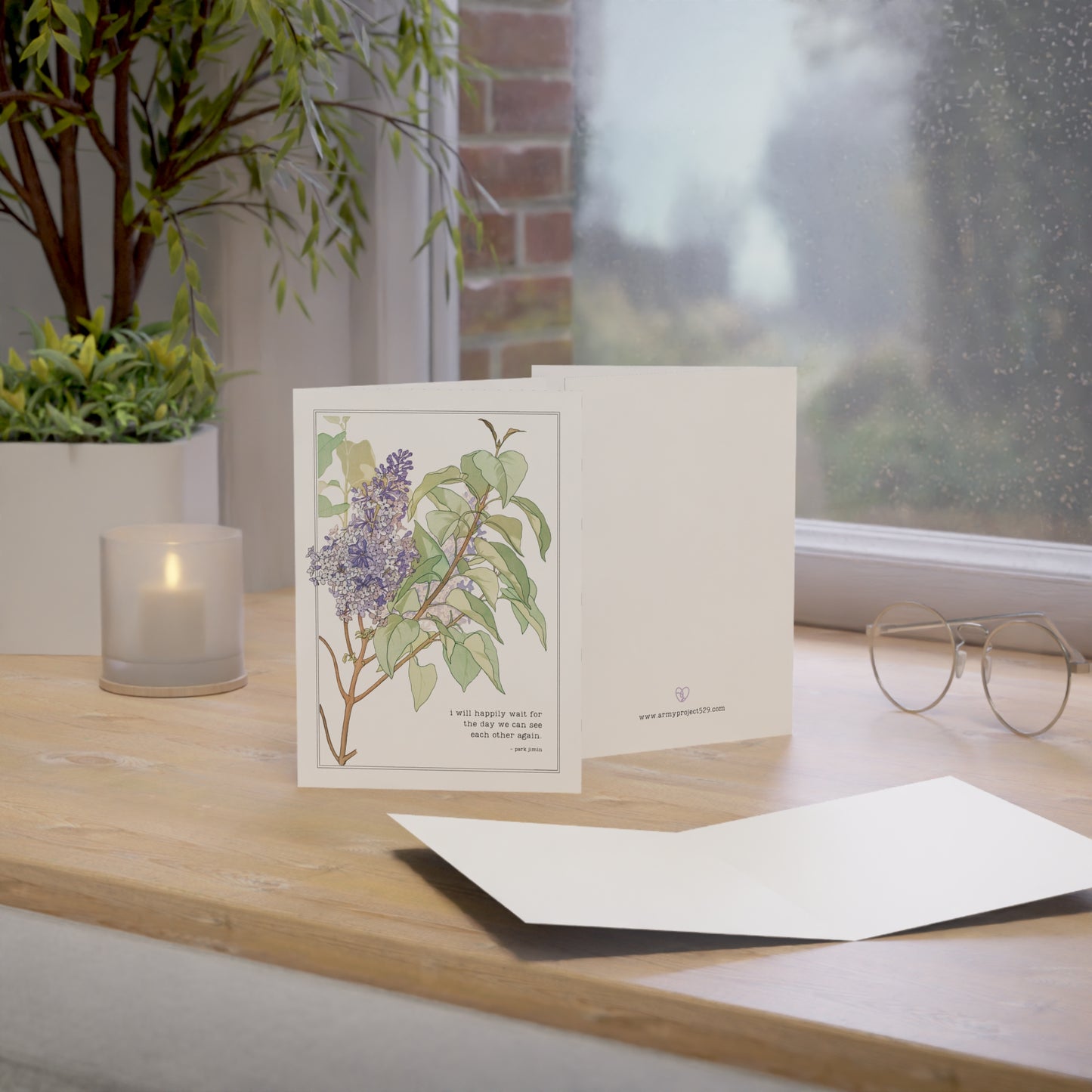 Fanmade BTS Greeting Card - Jimin Love & Friendship Quote  - Vintage Floral Artwork