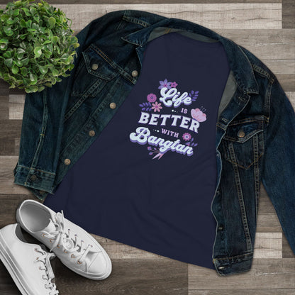 OT7 Women's Tee - Life is Better with Bangtan - Fanmade BTS Merch - Soft Jersey T-Shirt