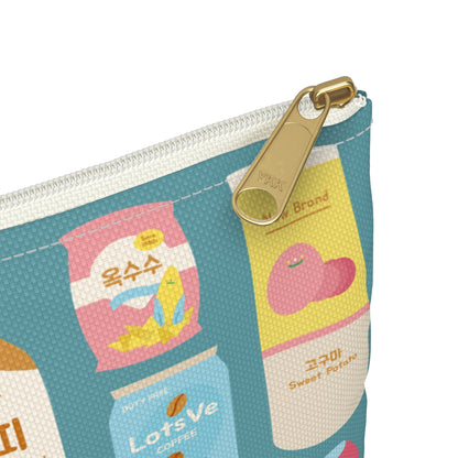 Sweet Pastel Korean Snacks Accessory Pouch