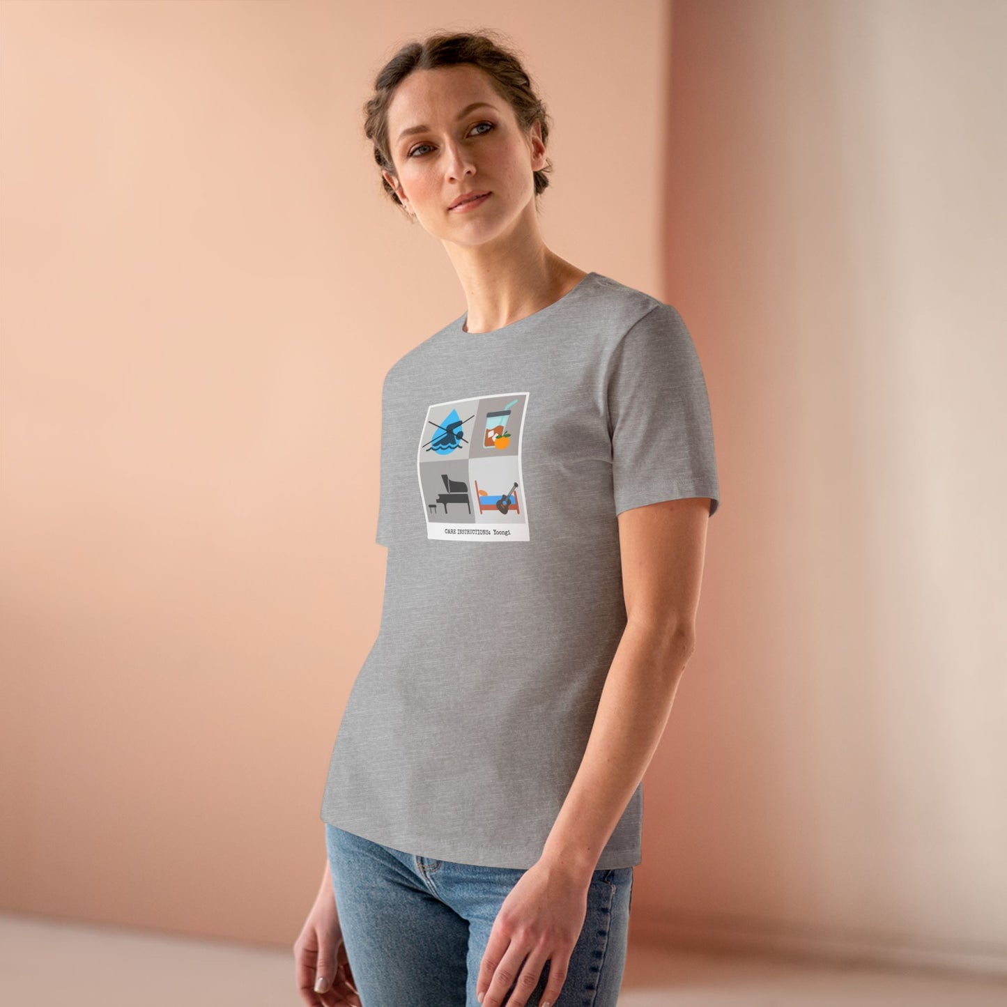 Yoongi Care Instructions Women's Relaxed Jersey Short Sleeve Tee