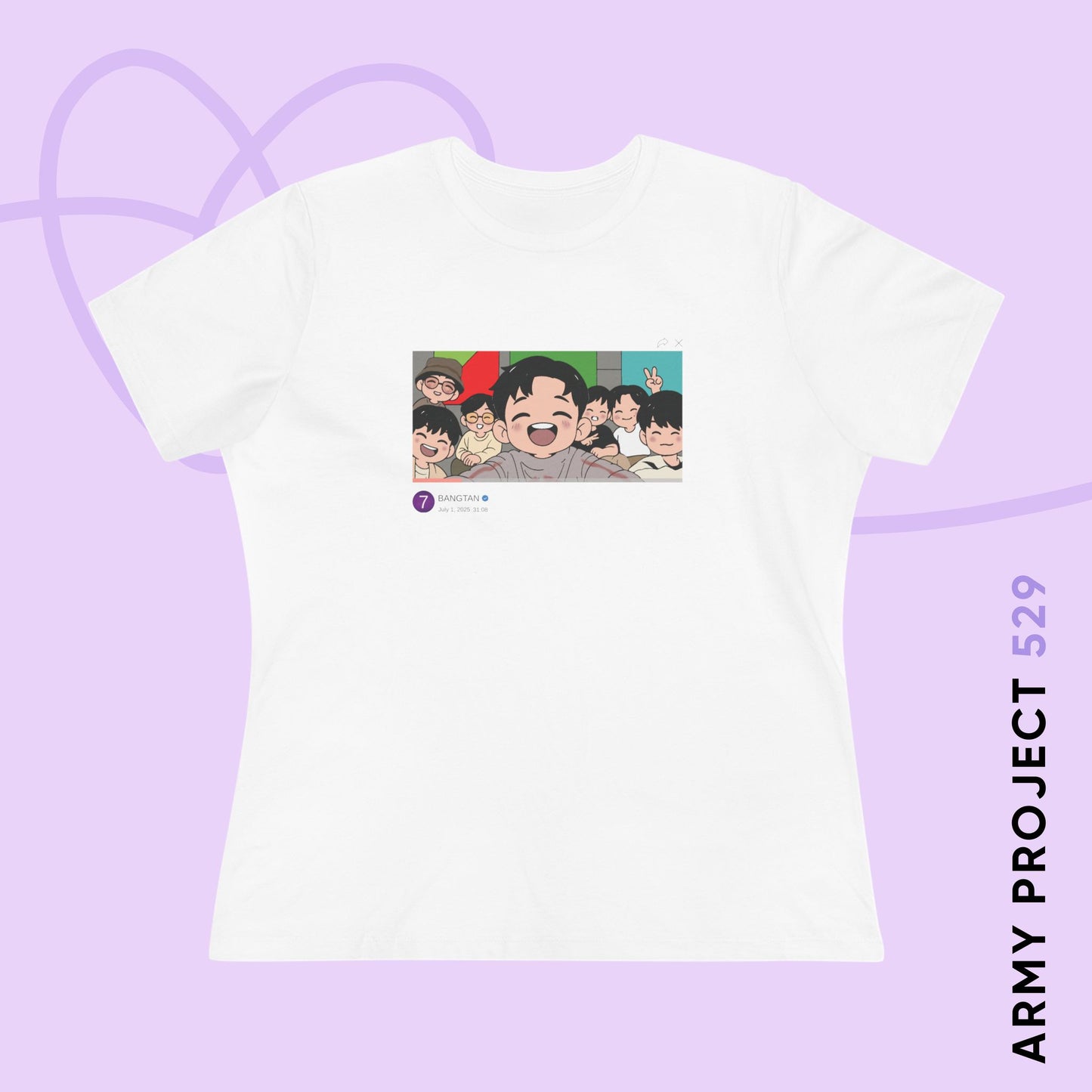 OT7 Reunion Women's Tee - Fanmade BTS Merch - Original Chibi Artwork - Soft Jersey T-Shirt