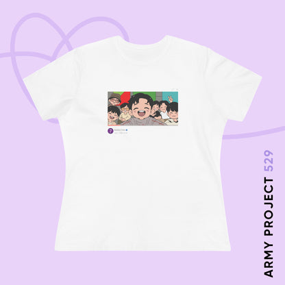 OT7 Reunion Women's Tee - Fanmade BTS Merch - Original Chibi Artwork - Soft Jersey T-Shirt