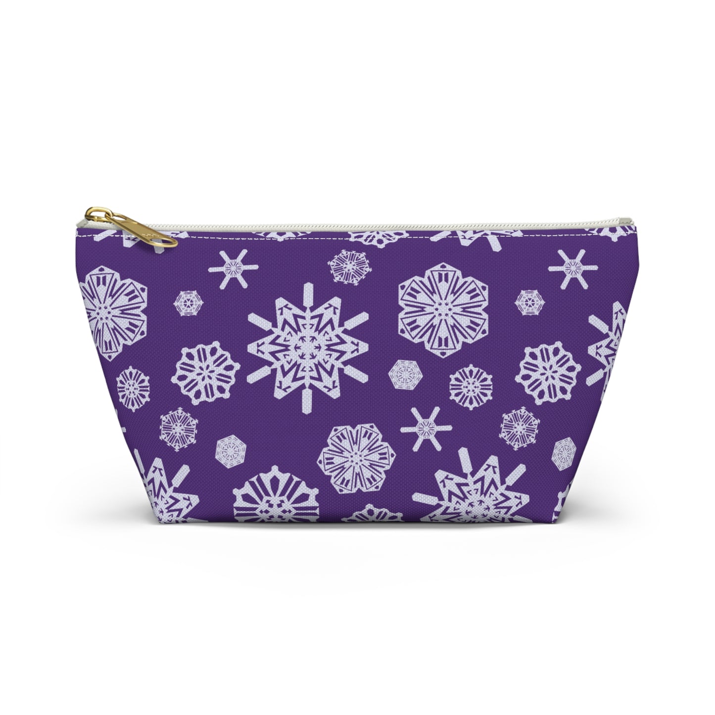 OT7 Cosmetics Bag - Secret Snowflakes (Purple) - Fanmade BTS Toiletry Bag - Flat Bottom Zipper Pouch