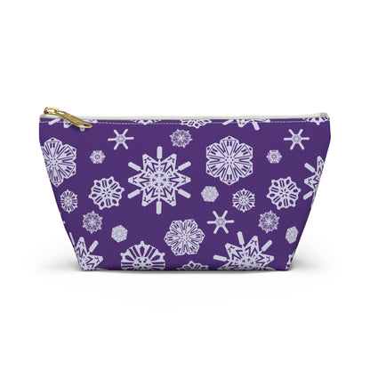 OT7 Cosmetics Bag - Secret Snowflakes (Purple) - Fanmade BTS Toiletry Bag - Flat Bottom Zipper Pouch
