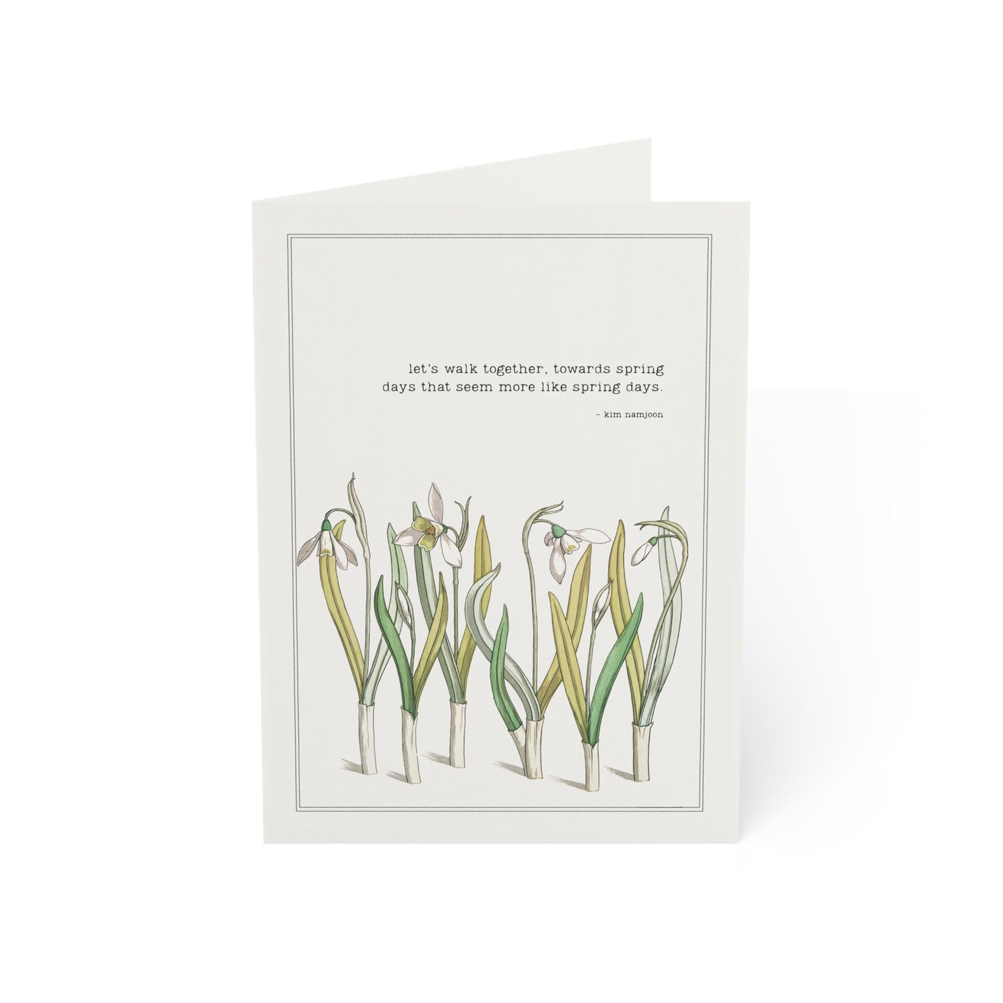 Fanmade BTS Greeting Card - Namjoon Encouragement Quote - Vintage Floral Artwork