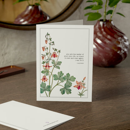 Fanmade BTS Greeting Card - Hobi Inspirational Quote - Vintage Floral Artwork